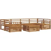 vidaXL Ensemble de canapés d'extérieur 7 pièces en bois massif d'acacia naturel