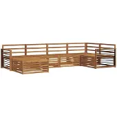 vidaXL Ensemble de canapés d'extérieur 6 pièces Naturel