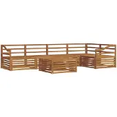 Syfax Ensemble de canapés d'extérieur 6 pcs Naturel