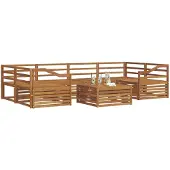 vidaXL Ensemble de canapés d'extérieur 7 pièces en bois massif d'acacia naturel