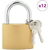 vidaXL Cadenas en U avec clés 12 pièces Laiton Fer