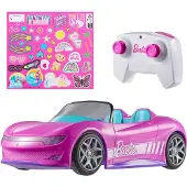 Hot Wheels RC Toy Car Tovarol-Control Pink Convertible peut contenir 2 poup es de mode et coffre ouvre pour la feuille d'autocollants de r
