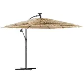 Syfax Parasol de jardin avec mât en acier marron 246x246x230 cm