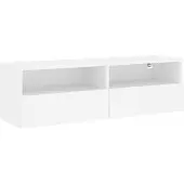 vidaXL Armoire TV murale blanche 100x30x30 cm Bois composite