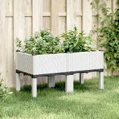 Prolenta Maison Exclusive - Jardinière sur pieds Blanc 80x40x42 cm PP