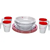 Brunner 0830160N.C8A, Rouge, Blanc, Mélamine, 4 personne(s), 4 évier(s), 4 pièce(s), 300 ml