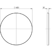 Hak Miroir rond dans cadre plastique ø 60cm, noir mat