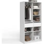 Livinity Armoire à vêtements Trento Blanc avec 2 tiroirs, Model 58967
