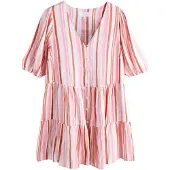 Next Robe-chemise marron châtaigne / rose / blanc