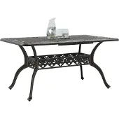 vidaXL Table de jardin Bronzes 150x90x72 cm Fonte d'aluminium