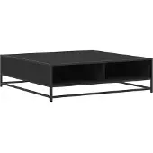 vidaXL Table basse noire 100x100x30 cm Bois composite et métal
