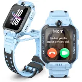 Imoo Z7 Montre intelligente pour enfants - Appel vidéo HD, GPS, double caméra, étanche, bleu