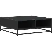 vidaXL Table basse noire 80x80x30 cm Bois composite et métal