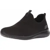 SKECHERS Damen Slipper Sportif Semelle en caoutchouc noir