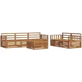 vidaXL Ensemble de canapés d'extérieur 6 pièces en bois massif d'acacia naturel