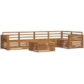 Syfax Ensemble de canapés d'extérieur 6 pcs Naturel