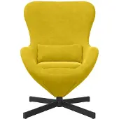 vidaXL Fauteuil œuf Jaune 63 x 73 x 90 cm Velours