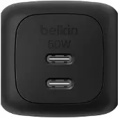 Belkin Dual Usb-c 50w Pd + Pps Wch019kqbk Usb-c Wall Charger Noir