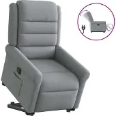 Syfax Fauteuil inclinable électrique gris clair tissu