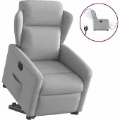 Syfax Fauteuil inclinable électrique gris nuage tissu