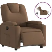 Syfax Fauteuil inclinable électrique Marron Tissu