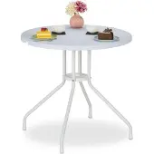 B2X Table de jardin aspect bois blanc