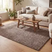 NATURL. Tapis à poils longs - Lofty Taupe | 230x330 cm | Rectangulaire | Pile haute