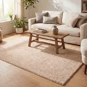 NATURL. Tapis à poils longs - Lofty Beige | 120x170 cm | Rectangulaire | Pile haute
