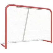 vidaXL But de hockey avec filet rouge & blanc 153x60x118 cm Acier & polyester