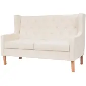 vidaXL Ensemble de canapés 2 pièces tissu blanc crème