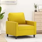 Prolenta Maison Exclusive - Fauteuil jaune 60 cm en velours
