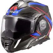 LS2 FF901 Advant X Carbon Future II, casque modulaire ,Noir/Blanc/Bleu/Rouge ,M
