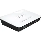 DeLOCK 62431 USB-HUB 3-Port USB3.0, +1x Gigabit Lan Port schwar