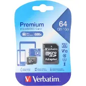 Verbatim Karta Microsdxc 64Gb V10+ Adapter Czarny/Black 44084