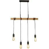 Searchlight Lampe suspendue 4 lumières Woody avec du bois