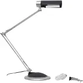 MAUL Lampe de table MAULoffice E27 LED 3.000 K pied à pince pied argent