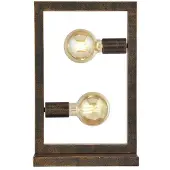 Searchlight Lampe de table, métal rouillé, 2 flammes, H 46 cm