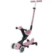 Globber GO-UP DELUXE LIGHTS ECO 360 - 3 en 1 vélo assis, roue, trottinette, 120/80 mm, 3 roues, hauteur réglable, baie