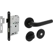 Intersteel Jeu complet de poignées de porte Eucla Toilette Noir