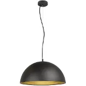SLV FORCHINI M 50, Lampe à suspension, E27, longueur de suspension 150cm, 1x max. 40W, noir mat / or mat 1008537