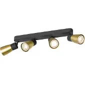 SLV PURI 2.0 Dome, applique murale et plafonnier, long, 4 x max. 6W GU10, noir / or 1008353