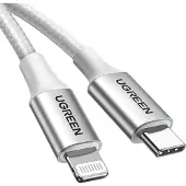 UGREEN Kabel Lightning Do Usb-C 2.0 Pd 3A Us304, 1M (Srebrny)