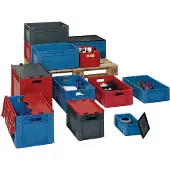 LA-KA-PE Bac gerbable de transport L400xL300xH145mm - VTK400/145-0 BLEU