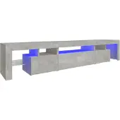 vidaXL Armoire TV avec lampes LED gris béton 215x36,5x40 cm