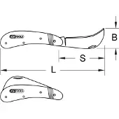 Ks Tools Couteau pliant d'électricien, 1 lame faucille