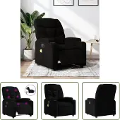 The Living Store Fauteuil de massage électrique noir tissu
