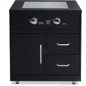 Oviala Meuble gazinière 2 brûleurs pour cuisine extérieure - Memphis