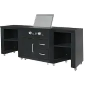 Oviala Cuisine extérieure 3 éléments avec gazinière noir - Memphis