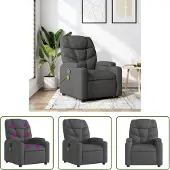 The Living Store Fauteuil de massage gris foncé Tissu