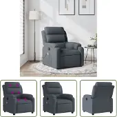 The Living Store Fauteuil de massage gris foncé velours